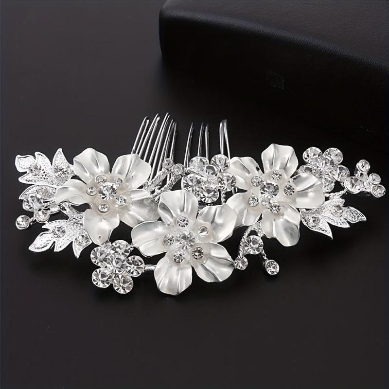 Rhinestone Flower Hair Comb Bridal Hair Accessories
