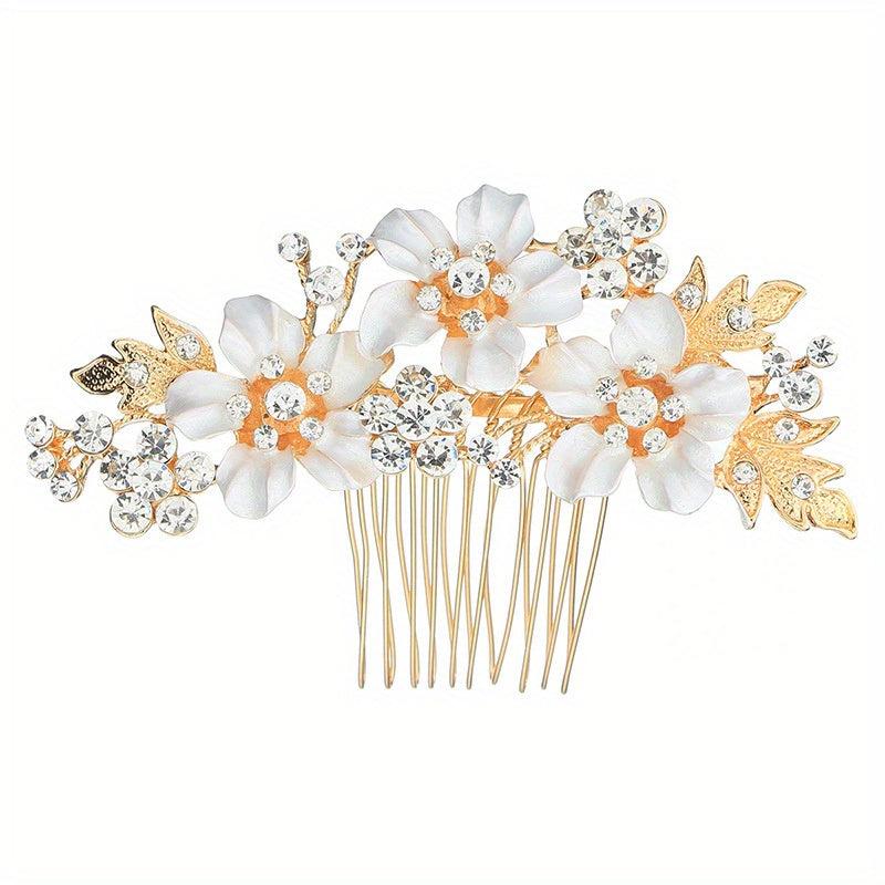 Rhinestone Flower Hair Comb Bridal Hair Accessories