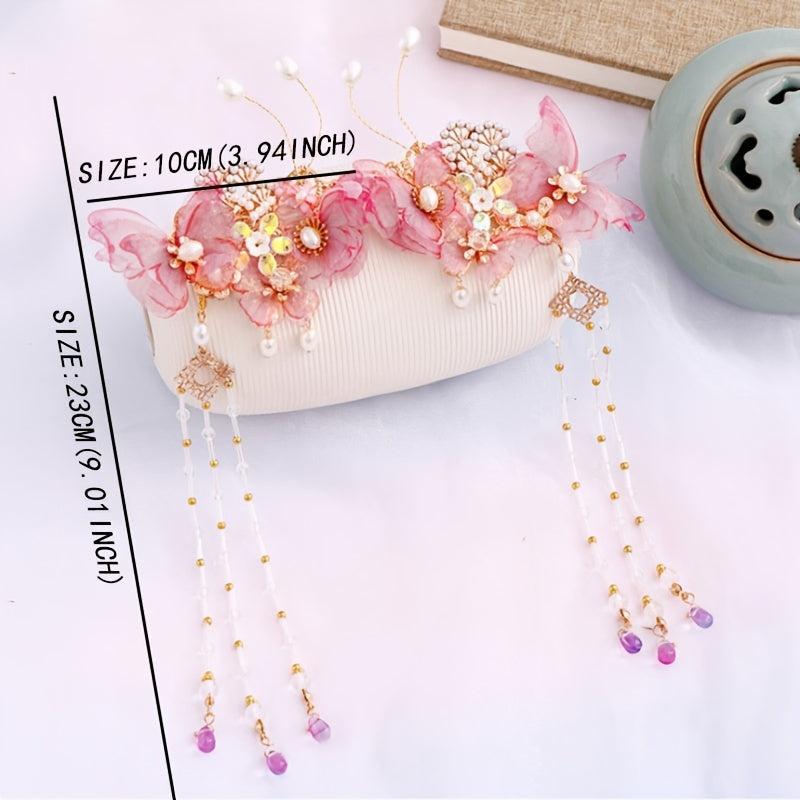 Butterfly Tassel Hanfu Headdress Wedding Accessories