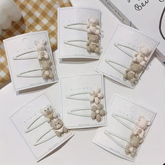 Cute Cartoon Snap Clip Beige Brown Hair Clip for Women Girls