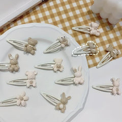 Cute Cartoon Snap Clip Beige Brown Hair Clip for Women Girls