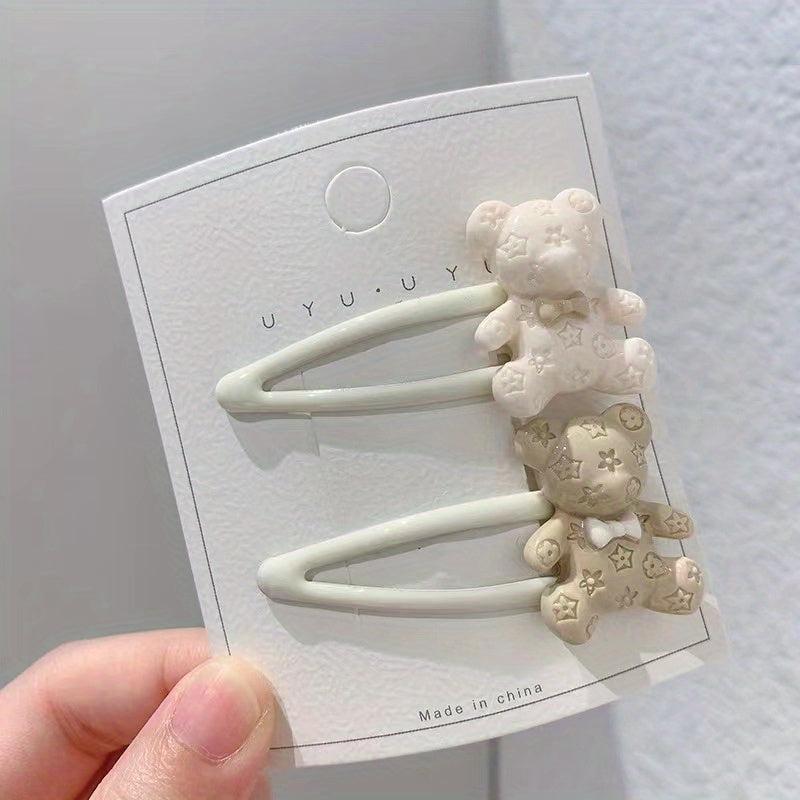 Cute Cartoon Snap Clip Beige Brown Hair Clip for Women Girls
