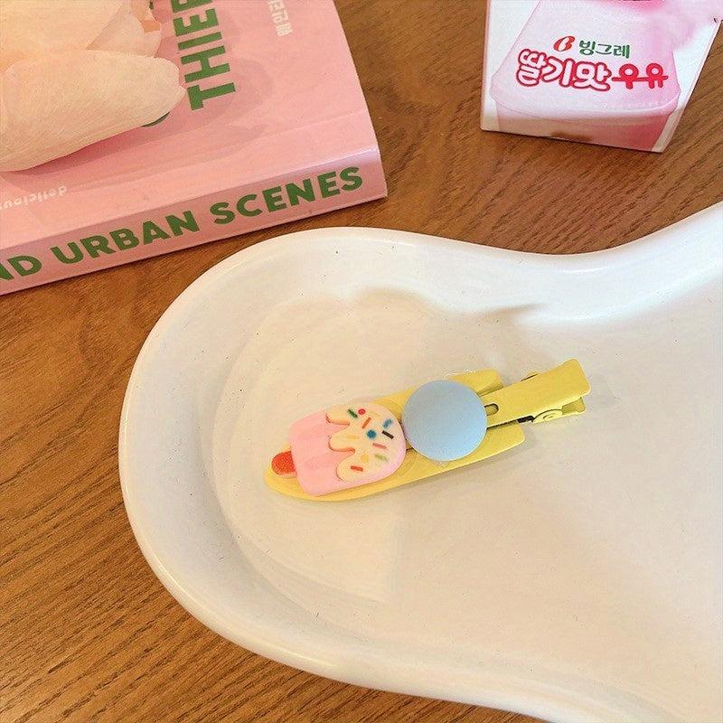 Candy Hair Clip Cartoon Ice Cream Popsicle Decor Duck Billed Clip