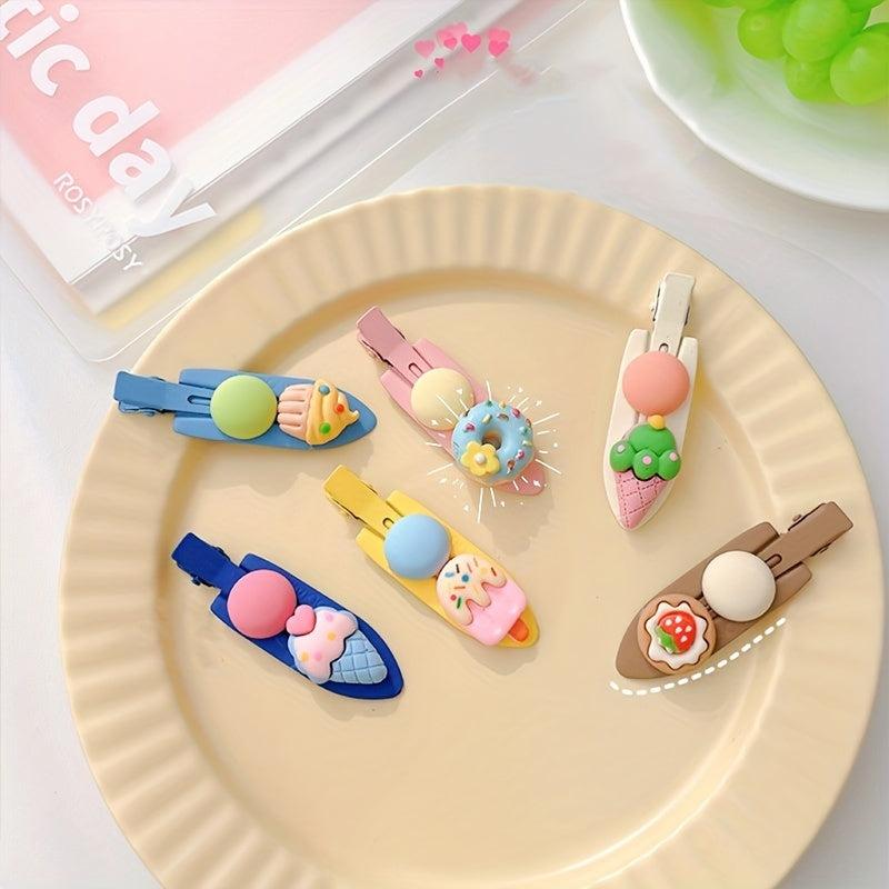 Candy Hair Clip Cartoon Ice Cream Popsicle Decor Duck Billed Clip