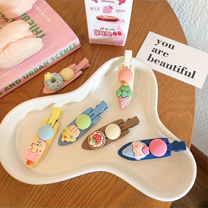 Candy Hair Clip Cartoon Ice Cream Popsicle Decor Duck Billed Clip