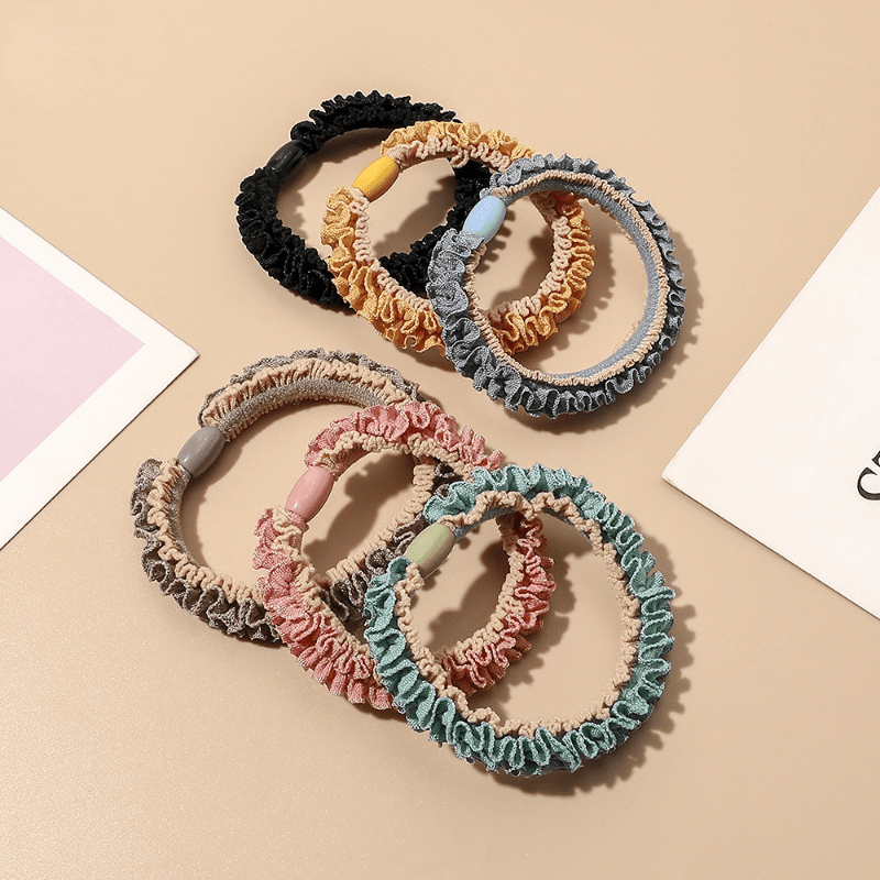 Elastic Hair Tie Lace Head Rope Wrinkle Hair Accessories for Women