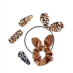 3pcs Rabbit Ears Hairband Leopard Pattern Headband For Women