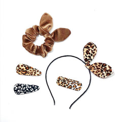 3pcs Rabbit Ears Hairband Leopard Pattern Headband For Women