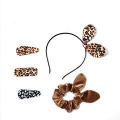 3pcs Rabbit Ears Hairband Leopard Pattern Headband For Women
