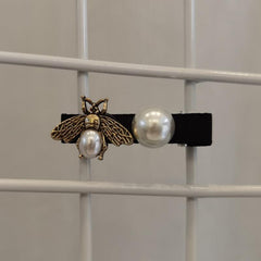 Vintage Bee Hair Clip with Faux Pearl Accent