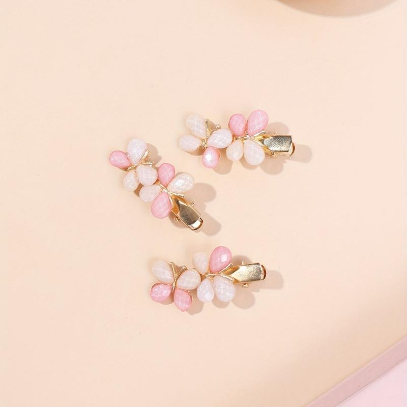 3pcs Butterfly Hair Clip Alloy Duck Billed Clip Sweet Hair Clip
