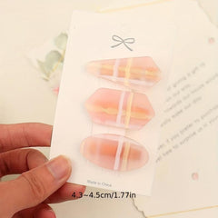 Pink Pyramid Jelly Hair Clip for Women Girls
