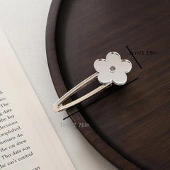 Silvery Flower Hair Clip Sweet Duck Billed Clip For Hair Bang Braids