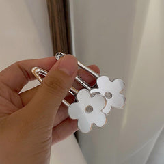 Silvery Flower Hair Clip Sweet Duck Billed Clip For Hair Bang Braids