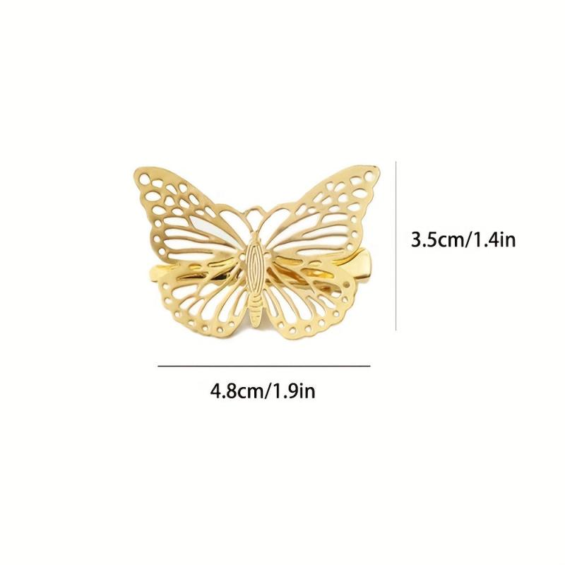 12pcs Metal Butterfly Hair Clip Hair Accessories For Women