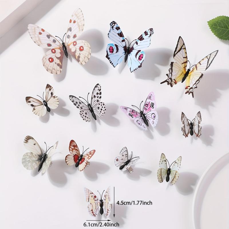 12pcs Colorful Butterfly Hair Clip for Women Girls Baby