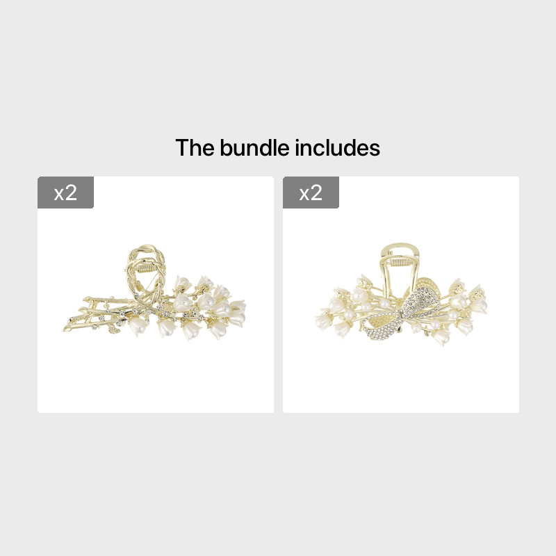 Japanese Temperament Lily Orchid Flower Hair Catch Rhinestone Hairpin