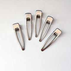 5pcs Silvery Hair Clip Duck Billed Clip For Side Hair Bang Women Girls