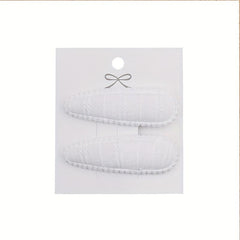 Plaid Fabric Snap Clip Floral Printed Hair Clip