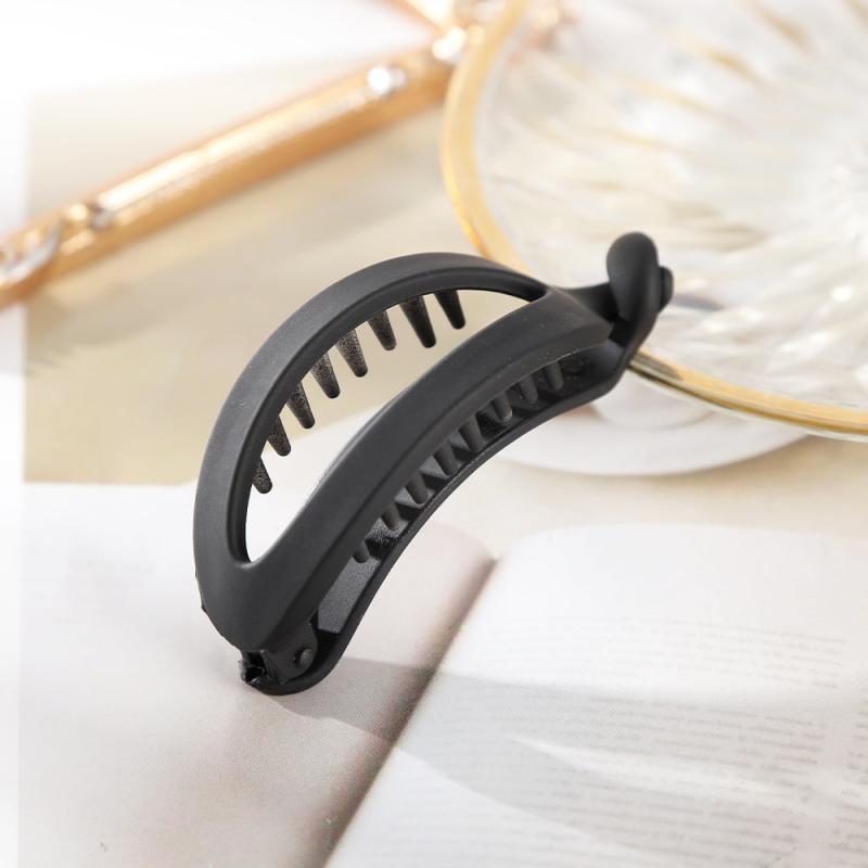 Oval Shape Hair Clip Hollow Hair Claw Frosted Banana Clip