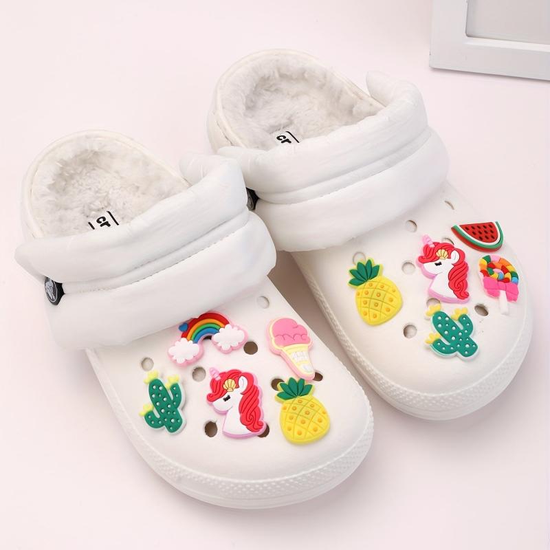 18PCS DIY Shoe Accessories Rainbow Unicorn Flower Shoe Charms Pack