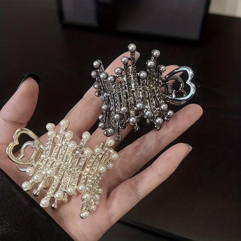 Crystal Hair Clips Rhinestone High Ponytail Crown Hair Pin