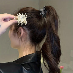 Crystal Hair Clips Rhinestone High Ponytail Crown Hair Pin