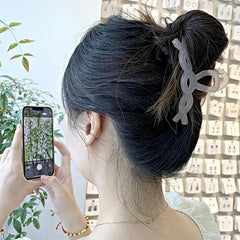 Pink Acrylic Large Hair Claw Frosted Shark Claw Ponytail Holder