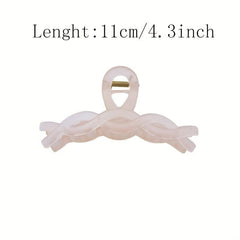 Pink Acrylic Large Hair Claw Frosted Shark Claw Ponytail Holder