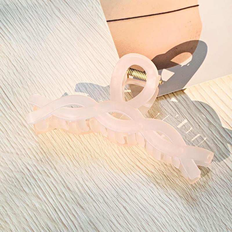 Pink Acrylic Large Hair Claw Frosted Shark Claw Ponytail Holder