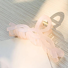 Pink Acrylic Large Hair Claw Frosted Shark Claw Ponytail Holder