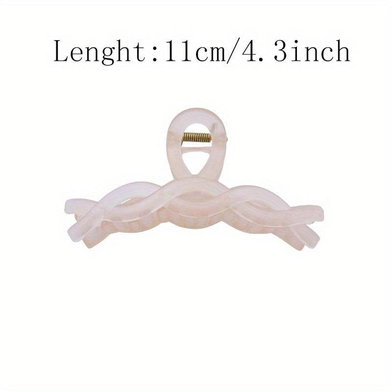 Pink Acrylic Large Hair Claw Frosted Shark Claw Ponytail Holder