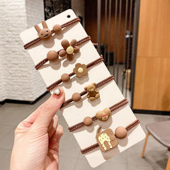 Bunny Pattern Hair Tie Elastic Rubber Band Ponytail Hair Rope
