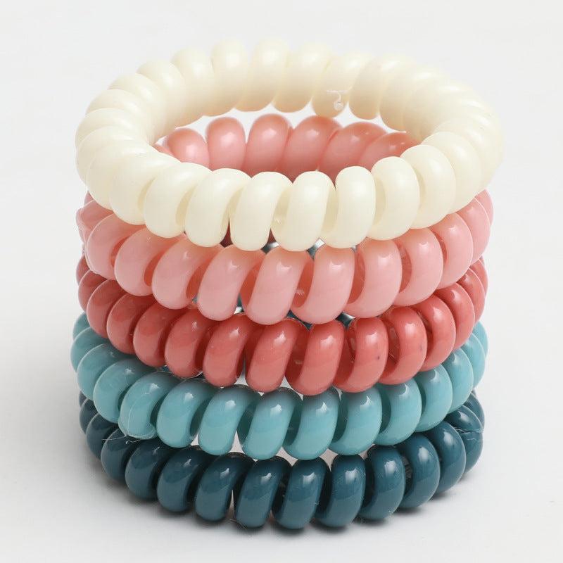 Candy Spiral Hair Tie Solid Hair Rope for Women Girls