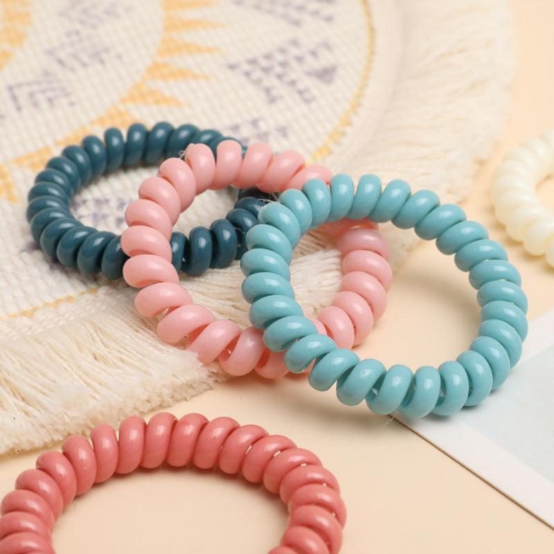 Candy Spiral Hair Tie Solid Hair Rope for Women Girls