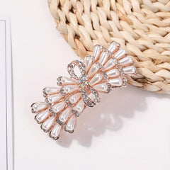 Faux Pearl Rhinestone Bow Hair Clip for Women Girls