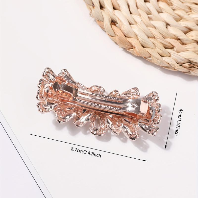 Faux Pearl Rhinestone Bow Hair Clip for Women Girls