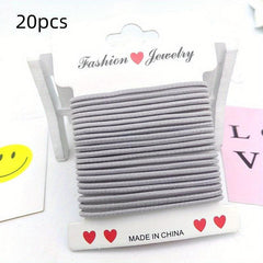 20pcs Solid Hair Tie Elastic Ponytail Holder Hair Accessories For Women Girls