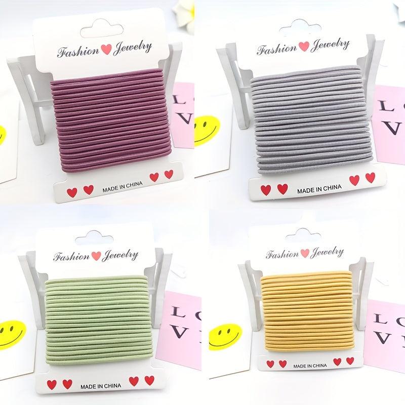 20pcs Solid Hair Tie Elastic Ponytail Holder Hair Accessories For Women Girls