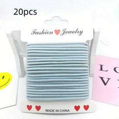 20pcs Solid Hair Tie Elastic Ponytail Holder Hair Accessories For Women Girls