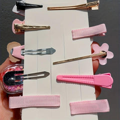 10pcs Lollipop Flower Bobby Pin Hair Clip Set