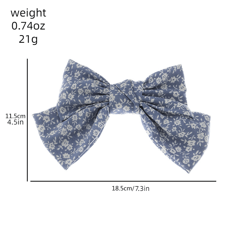 Floral Printed Large Bow Hair Clip Duck Billed Clip for Women Girls