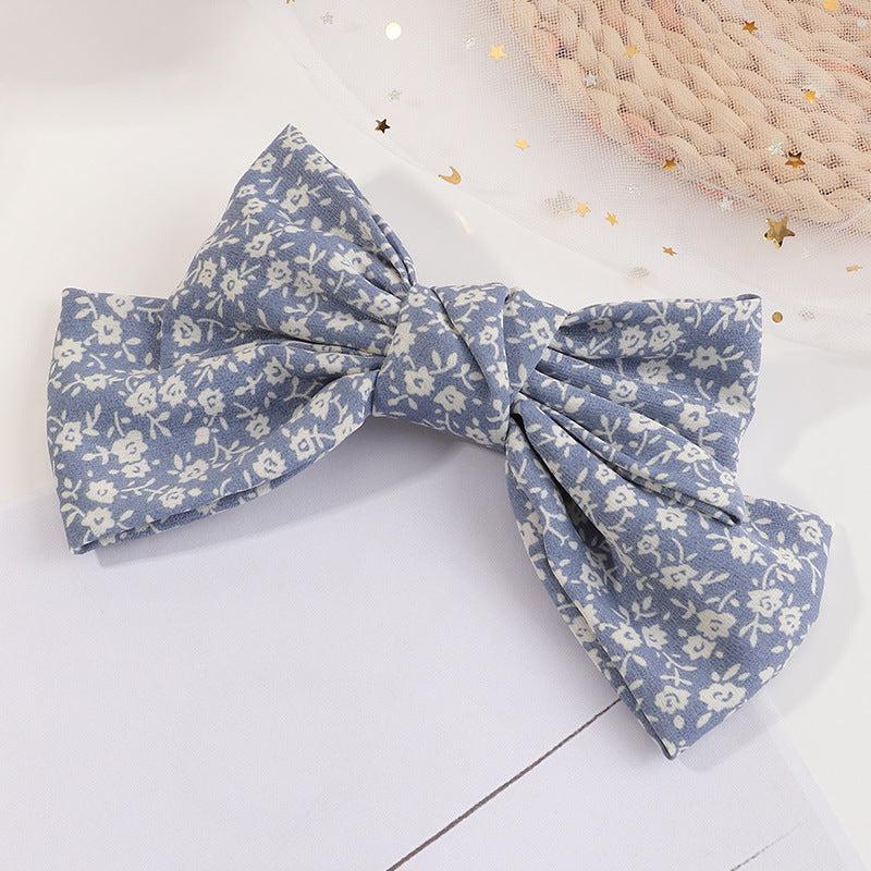Floral Printed Large Bow Hair Clip Duck Billed Clip for Women Girls