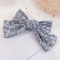 Floral Printed Large Bow Hair Clip Duck Billed Clip for Women Girls