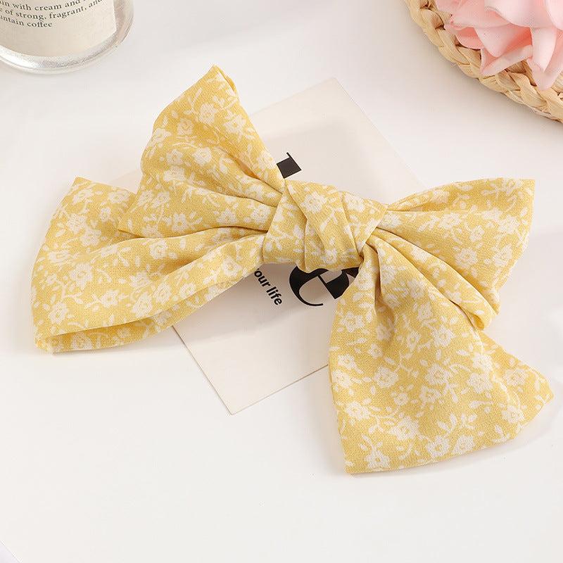 Floral Printed Large Bow Hair Clip Duck Billed Clip for Women Girls