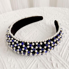 Baroque Faux Pearl Rhinestone Headband Glitter Hair Hoop
