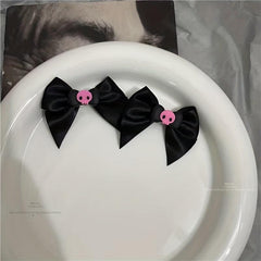 2 Pcs Skull Bow Hair Clip for Girls Women