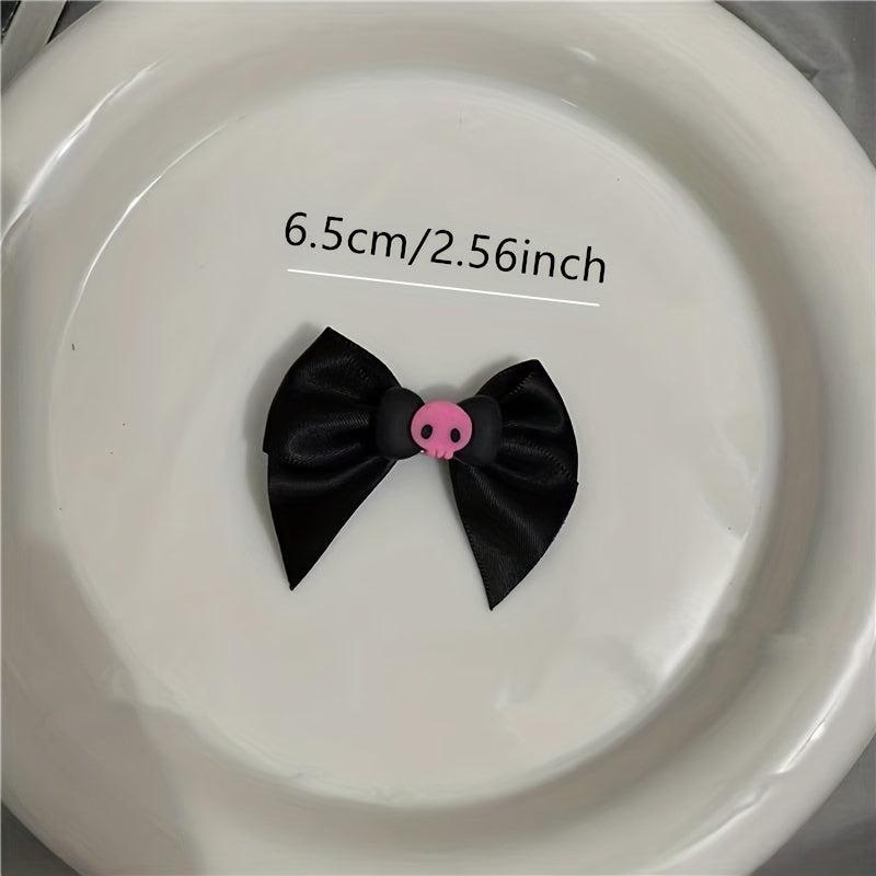 2 Pcs Skull Bow Hair Clip for Girls Women