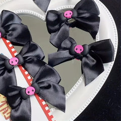 2 Pcs Skull Bow Hair Clip for Girls Women