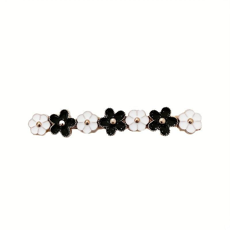2pcs Sweet Flower Decor Duck Billed Hair Clip for Women Girls